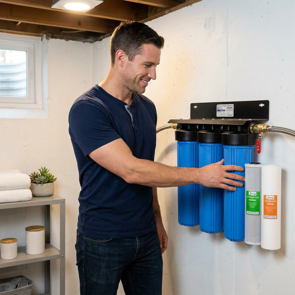 Whole House Water Filtration System Built for Pure Water Throughout Your Home, 3-Stage Filtration, CTO Carbon Blocks, 5-Micron Sediment Filter