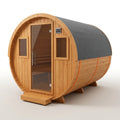 Outdoor Barrel Sauna Designed for Premium Wellness Experience, 4-6 Person Capacity, 6KW Heater, Glass Door