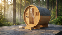 Outdoor Traditional Sauna, 4-6 Person Wooden Sauna, Steam Wet Wood Sauna with 220V with 6KW Heater, Sauna Stone, Thermometer — Lifestyle