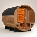Traditional Steam Sauna Crafted for Authentic Heat Experience, Red Cedar Construction, 6-Person Capacity, Two Exterior Benches