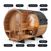 Traditional Steam Barrel Sauna Built for Authentic Heat Experience, Red Cedar Construction, 6-Person Capacity — How It Works